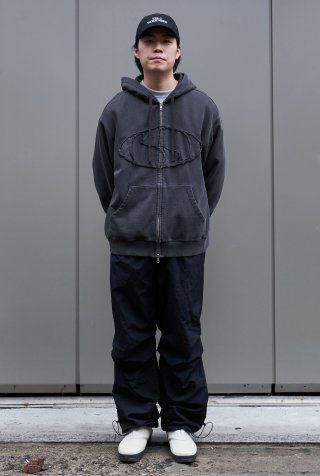 MUSINSA | LORES Advanced Pigment Dyed Zip Hoodie - Grey