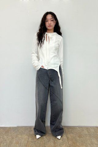 【NACHE】24ss WAVY SEAM LINE DENIM PANTS (UNISEX) MUSINSA | NACHE WAVY SEAM LINE DENIM PANTS (UNISEX) DARK BLUE