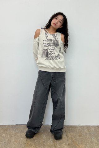 【NACHE】24ss WAVY SEAM LINE DENIM PANTS (UNISEX) MUSINSA | NACHE WAVY SEAM LINE DENIM PANTS (UNISEX) DARK BLUE
