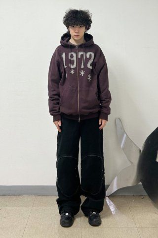MUSINSA | THE COLDEST MOMENT TCM 1972 hooded zip-up (dark brown)