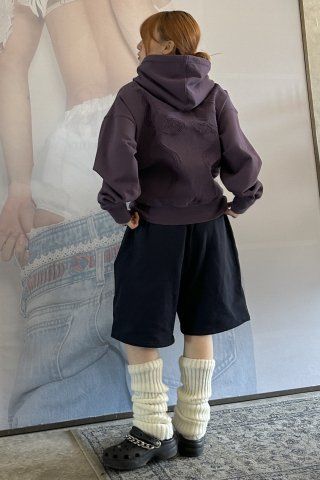 MUSINSA | SCULPTOR Acid Peel Bow Hoodie Purple