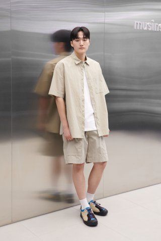 ★MUSINSA STANDARD★ City Leisure CN Oversized Shirt Khaki M MUSINSA公式 | MUSINSA STANDARD City Leisure CN Oversized