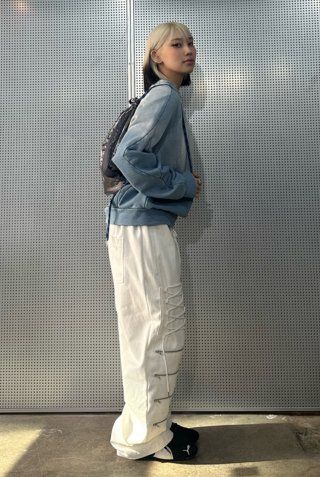 MUSINSA | LUV IS TRUE NM ZIPPER PANTS(WHITE)