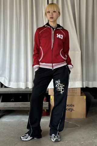 MUSINSA | SCULPTOR Stripe Track Zip-Up Black