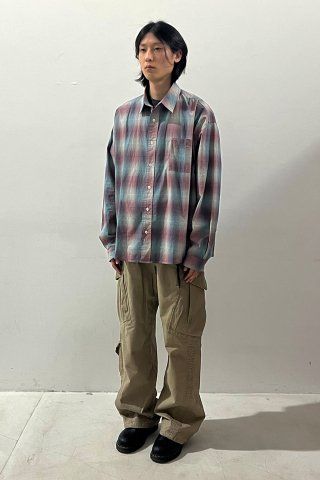★PARTIMENTO★ Ombre Check Shirt Blue Brown MUSINSA | PARTIMENTO Ombre Check Shirt Blue Brown