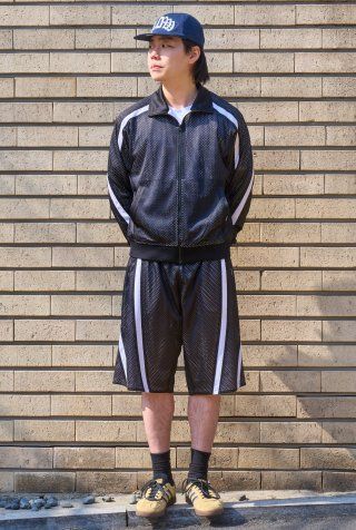 MUSINSA公式 | LORES Layered Mesh Track Jacket - Black