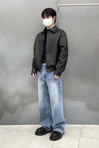 MUSINSA | INSILENCE Stained Painting Denim Pants BLUE