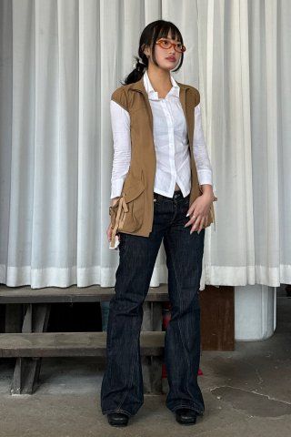 MUSINSA | SCULPTOR Cargo Zip-Up Dress Charcoal