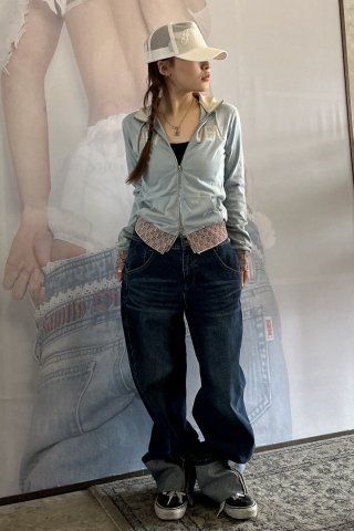 MUSINSA | SCULPTOR Heavenly Gingham Track Jacket Baby Blue