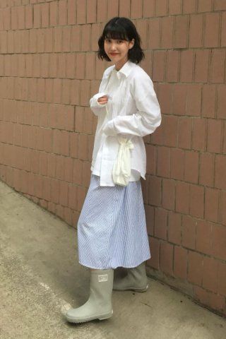 MUSINSA | BENSIMON BSM RAIN BOOTS MID - CLOUD GREY