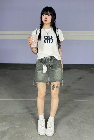 ★24-25FW新作★ROCKCAKE★Square Logo Denim Top MUSINSA | ROCKCAKE Square Logo Denim Top - Gray