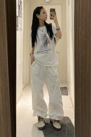 Tシャツ・カットソー ITZAVIBE ANGEL CAT T-SHIRTS VER.3 BKS468 ANGEL CAT T-SHIRTS VER.2_BLACK - ITZAVIBE