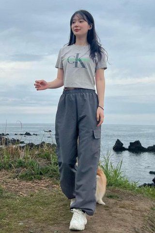 ●muahmuah● One pocket cargo wide banding pants light gray MUSINSA公式 | MUAHMUAH One pocket cargo wide banding pants