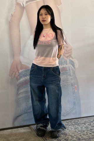 ★SCULPTOR★ Sheer Ringer Crop Top Pale Pink SC24S224PK Sheer Ringer Crop Top Pale Pink – Sculptor