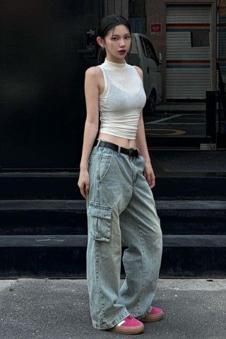 デニム・ジーパン ODD STUDIO Sand Washing Cargo Wide Denim Pants MUSINSA | ODDSTUDIO Sand Washing Cargo Wide Denim Pants - BLUE