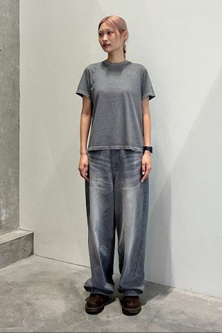 MUSINSA公式 | COOR Pigment Dying Cotton T-shirt (Washed Gray)