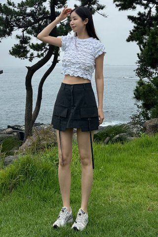 MUSINSA | MIDNIGHT MOVE st cargo skirt (black)