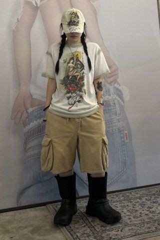 SculptorxEd Hardy Distressed Cap Rawキャップ Sculptor X Ed Hardy] Distressed Cap Raw