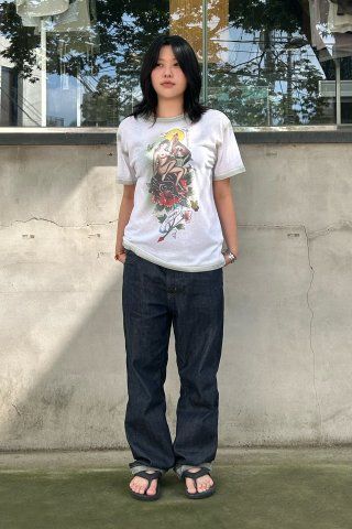 [Sculptor X Ed Hardy]Brush Tee Mサイズ Sculptor X Ed Hardy] Brush Raglan Tee Raw