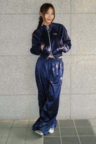 [ NERDY ]★韓国人気★WOMEN'S SATIN TRACK SET MUSINSA | NERDY Women's satin track pants black