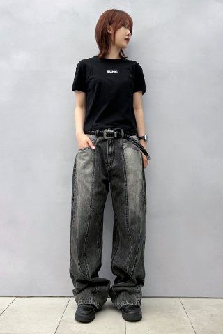 MUSINSA公式 | INSILENCE WOMEN Divide Denim 3 BLACK