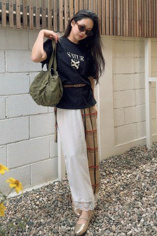 MUSINSA | SATUR Classic logo short-sleeved T-shirt cream mint