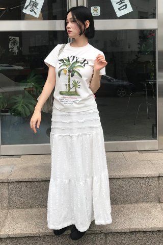 MUSINSA | SATUR Banana Tree Graphic Short-sleeved T-shirt