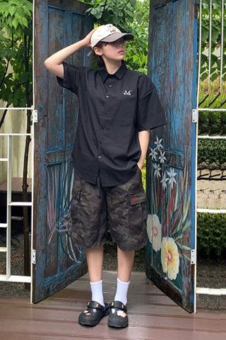 ★MUCENT★ Camo cargo pants military poly nylon Bermuda half MUSINSA | MUCENT Camo Cargo Pants Military Poly Nylon