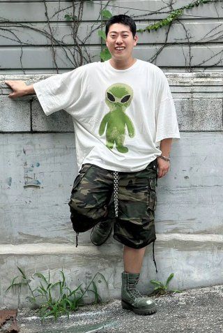HOODHOOD ■ Alien Graphic Oversized fit Short-sleeved T MUSINSA | HOODHOOD Alien Graphic Oversized fit Short-sleeved