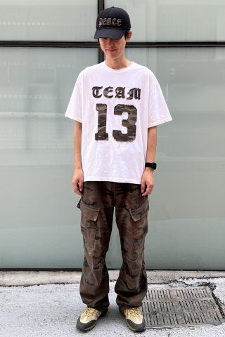MUSINSA | BAUF Numbering camo short sleeve t-shirt [black]