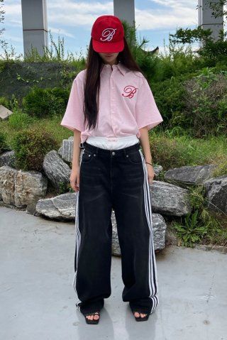 ◆BADBLOOD◆ Billy Track Jeans Exhaust Fit Blue w-jeans24-00 Badblood Billy Track Jeans Baggy Fit - Blue – BBGSHOPHK