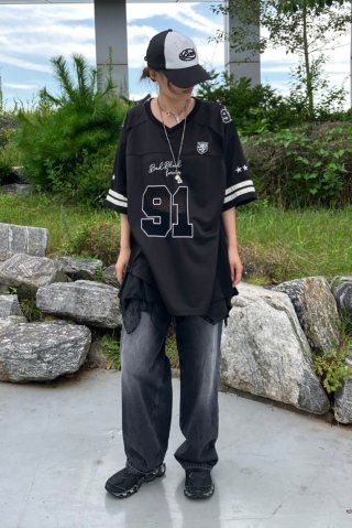 BADBLOOD♥Crochet 91 Football Jersey Large Fit/追跡付 w-tee24-073_grande.jpg?v=