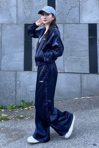 [ NERDY ]★韓国人気★WOMEN'S SATIN TRACK SET MUSINSA | NERDY Women's satin track pants black