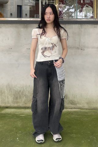 MUSINSA | SCULPTOR Puff Sleeve Top Cream