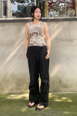 MUSINSA | SCULPTOR Maria Tear Drop Tank Top Cream/Blue