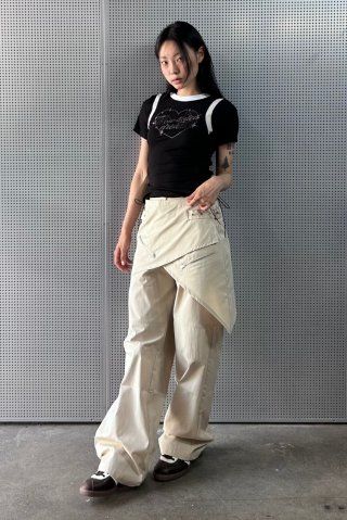 MUSINSA公式 | LARTIGENT L11 WRAP SKIRT PANTS(NAVY)