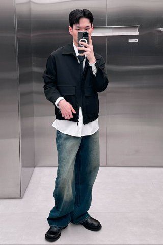 MUSINSA | MUSINSA STANDARD MINIMAL FLIGHT JACKET_BLACK