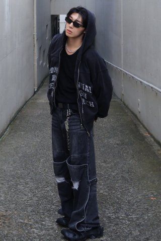 【NOMANUAL】OVERDYED D.F.L HOODED ZIP-UP MUSINSA | NOMANUAL OVERDYED DFL HOODED ZIP-UP - WASHED BLACK