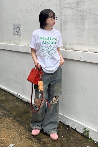 ★WAIKEI★ Maltese Archive Short Sleeve T-Shirt White YK22HS MUSINSA | WAI KEI Maltese Archive Line Graphic Short Sleeve