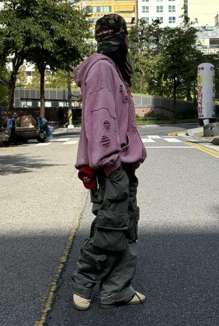 アウターその他 XTONZ XTT065 Carpenter Damage Two-Way Hood Zip-Up CHARCOAL X MUSINSA | XTONZ XTT065 Carpenter Damage Two-Way Hood Zip-Up