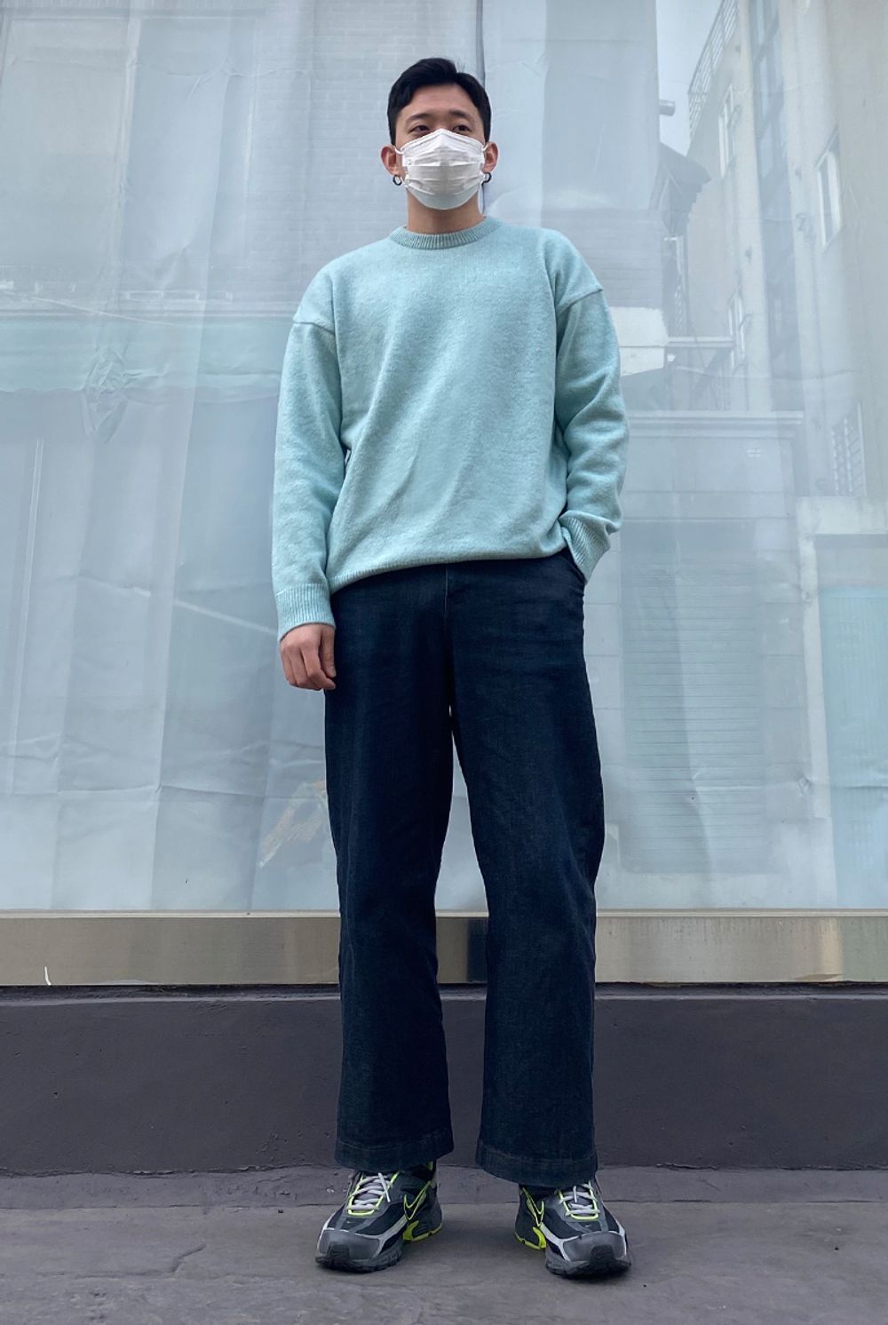 BLONDNINE 황효엽 MD님이 MELANGE ROUND NECK SWEATER_MINT 를 착용해주셨습니다.