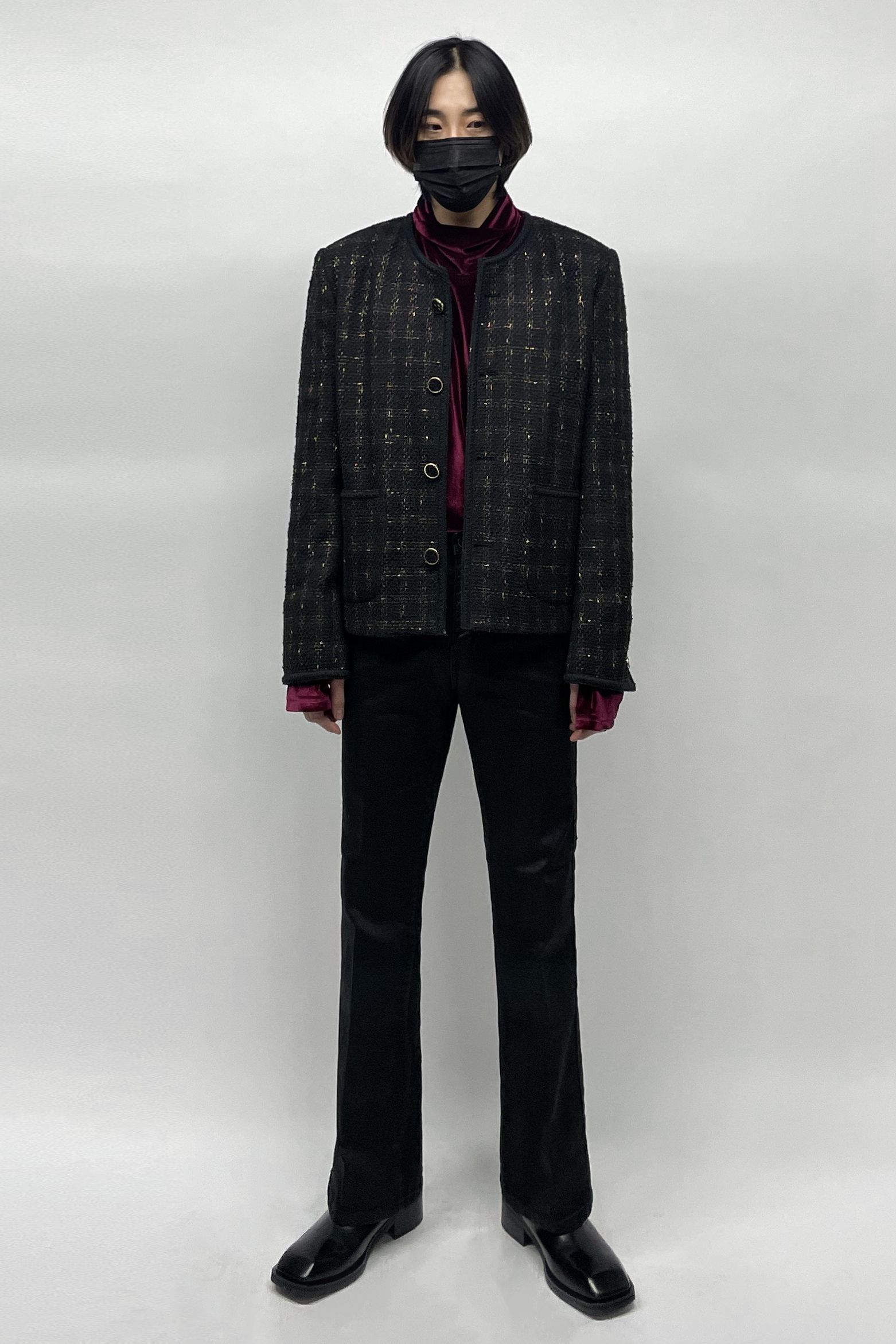 디벨(DBEL) Gold tweed jacket (black) - 사이즈 & 후기 | 무신사