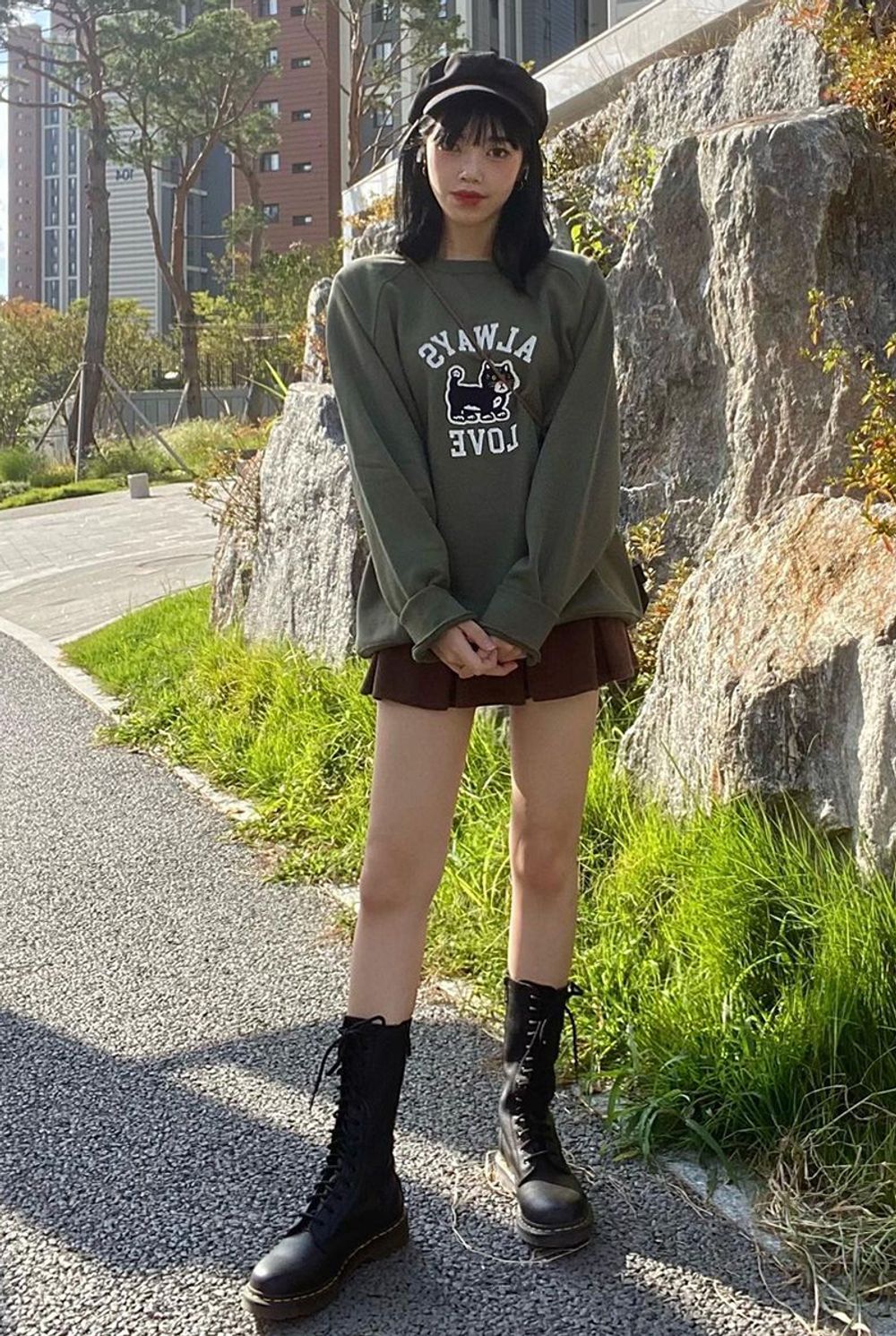 Always Love My cat Sweatshirts S 착용