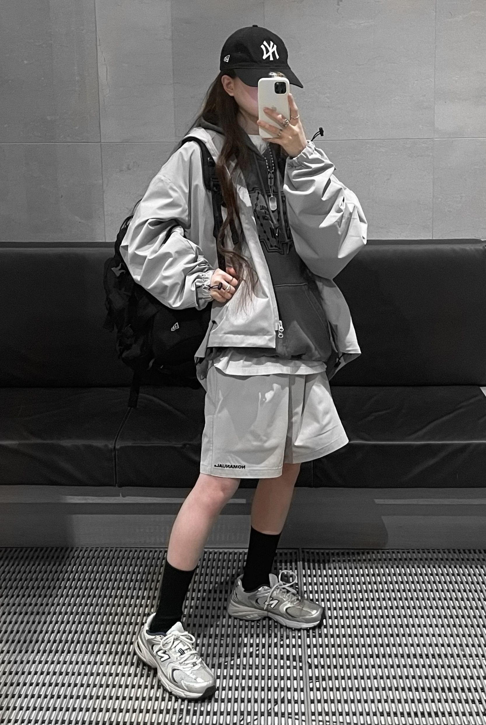 ★NOMANUAL★【送料0/関税0】PENON WIND SHELL 3色 노매뉴얼(NOMANUAL) PENON WIND SHELL - WARM GRAY - 사이즈