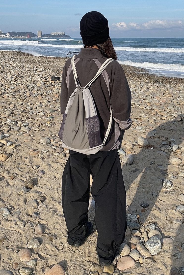 ★BLACKUP★ Wave Handmade Gym Sack Gray FL724 FL-724_Gray FLAREUP】Wave Handmade Gym Sack | OUR BRAND,FLAREUP