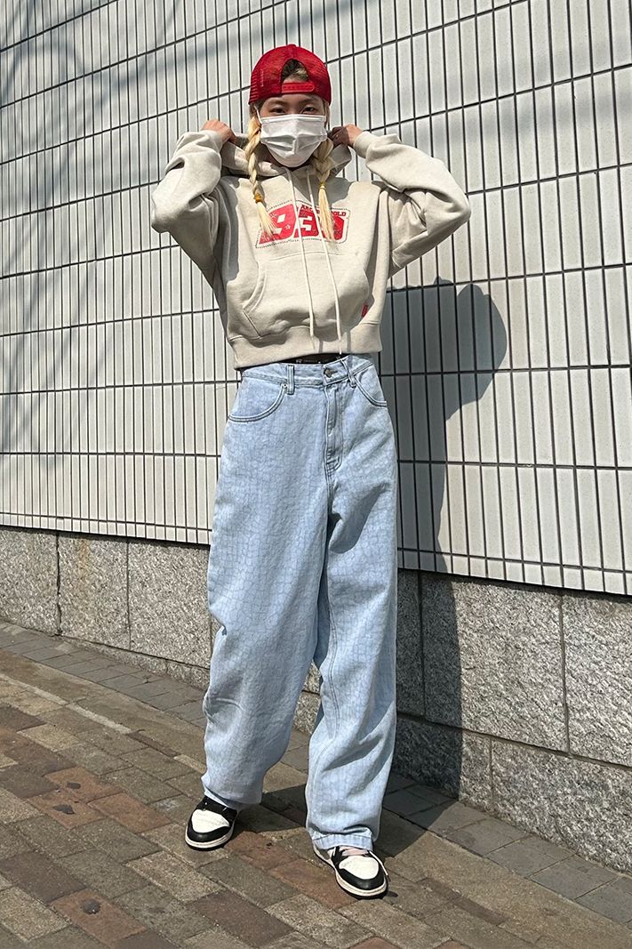 ◆ARCHIVE BOLD◆ CROCODILE PATTERN DENIM PANTS LIGHT BLUE AB CROCODILE PATTERN DENIM PANTS (LIGHT BLUE) - ARCHIVE BOLD
