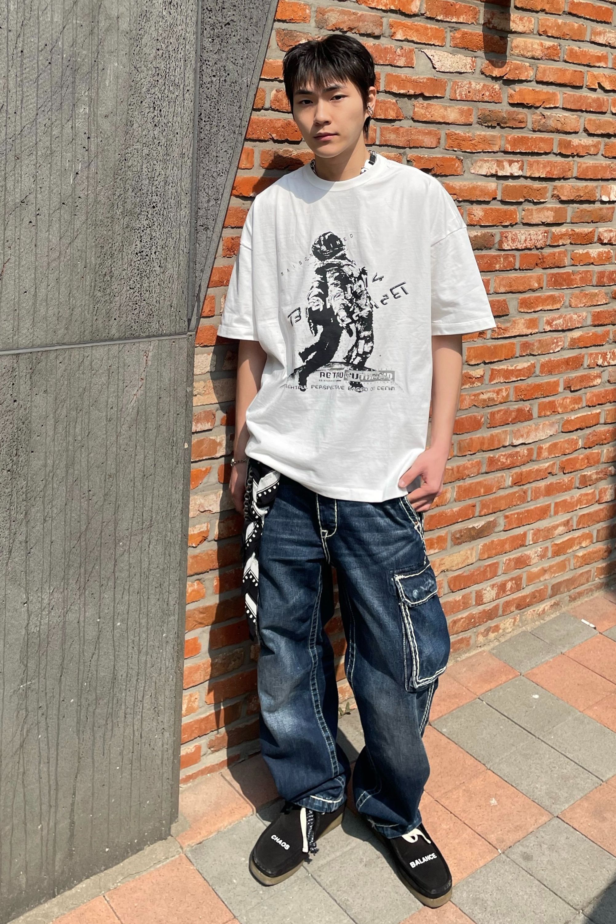 【MAISON MINED】23SS★ ASTRONAUT HALF T 메종미네드 CLEARANCE - ASTRONAUT HALF T WHITE