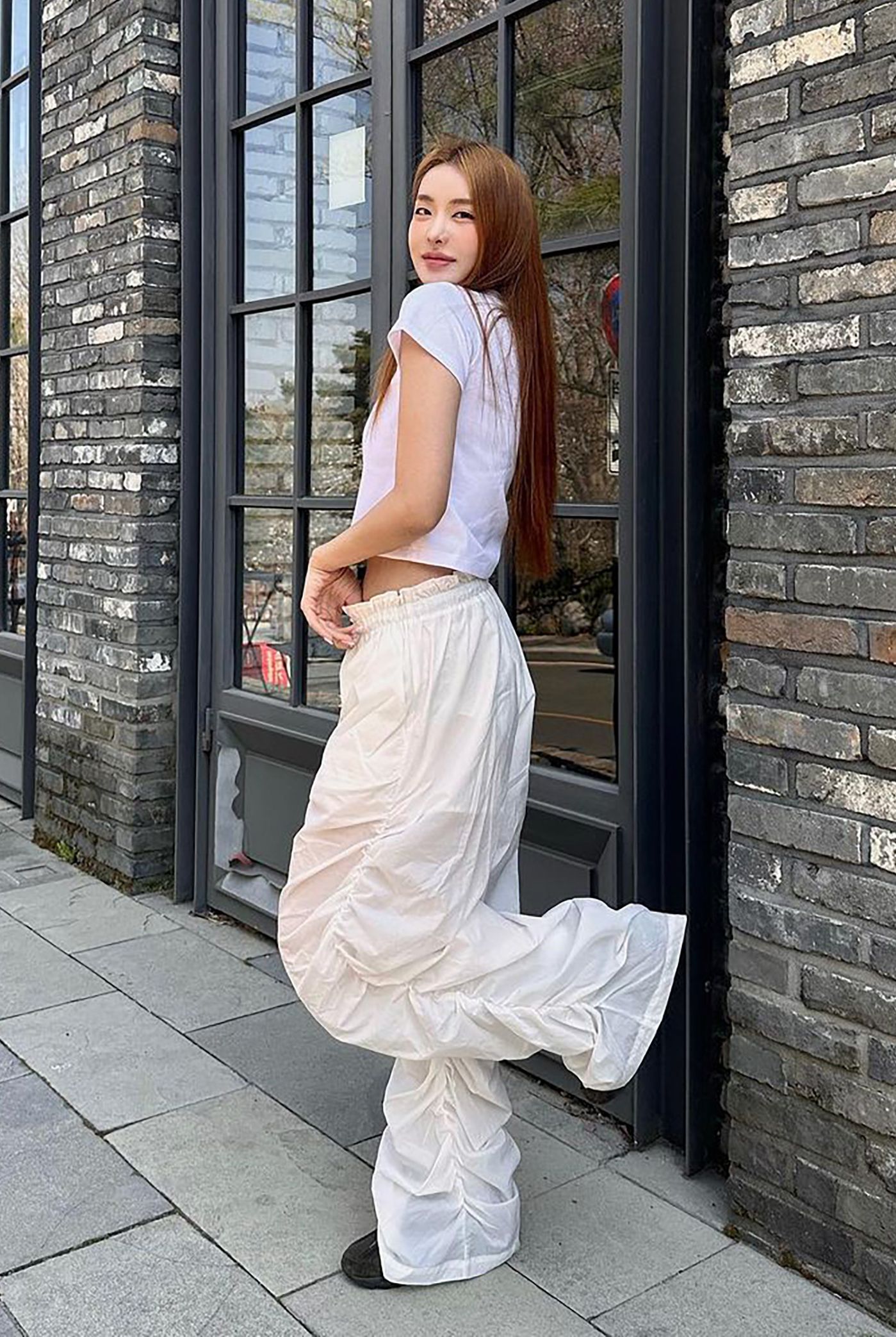 WOOALONG】 ☆ Lettering semi wide pants ☆ 大人気 다양한