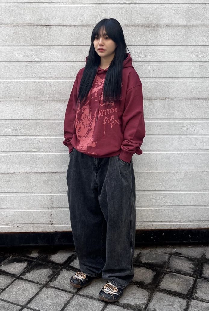 パーカー・フーディ NOT4NERD Waiting For You Pullover Hood Wine HD079WN 낫포너드(NOT4NERD) Waiting For You Pullover Hood - Wine