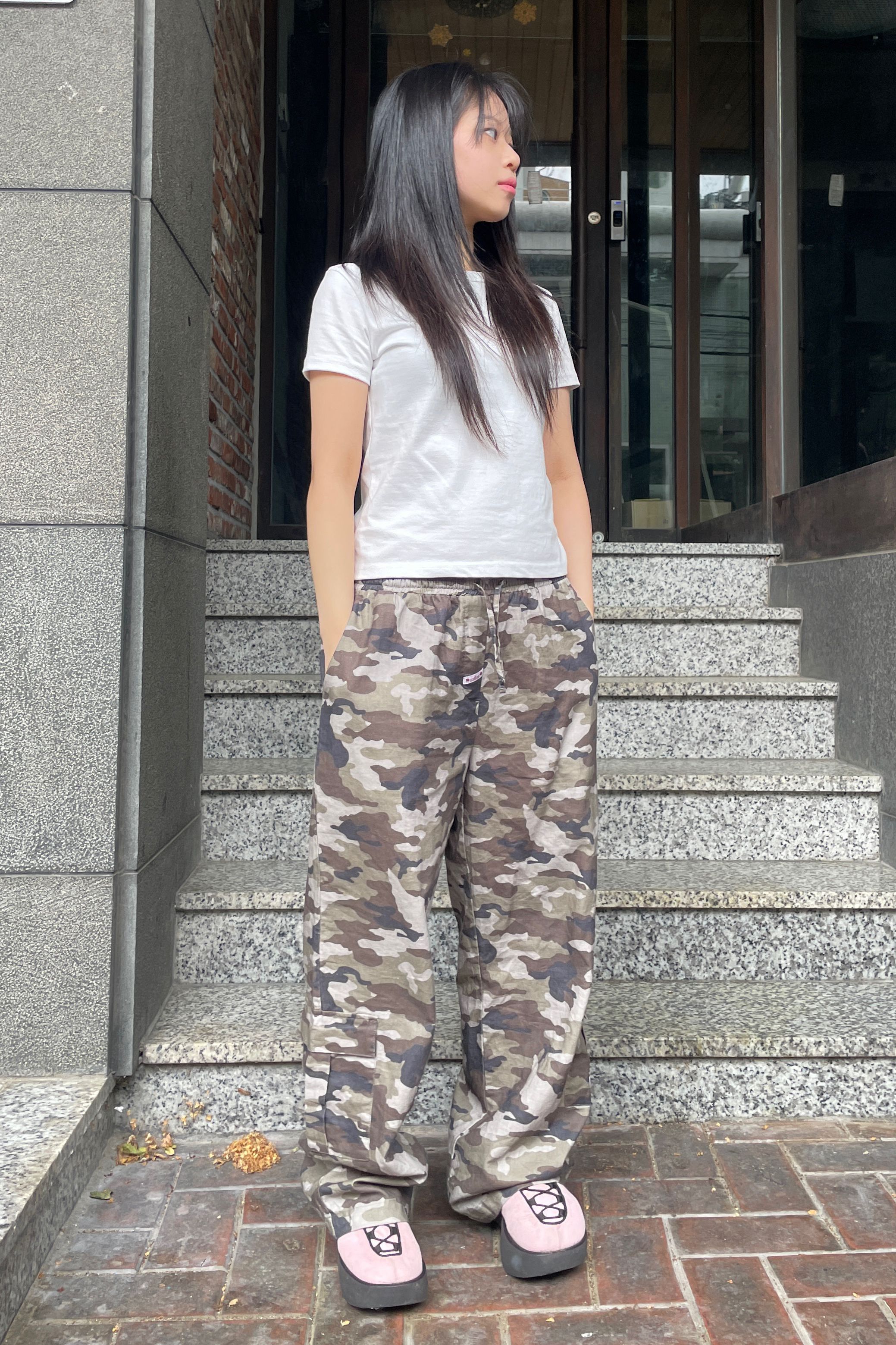 스컬프터(SCULPTOR) Camo Linen Cargo Jogger Pants Forest - 사이즈